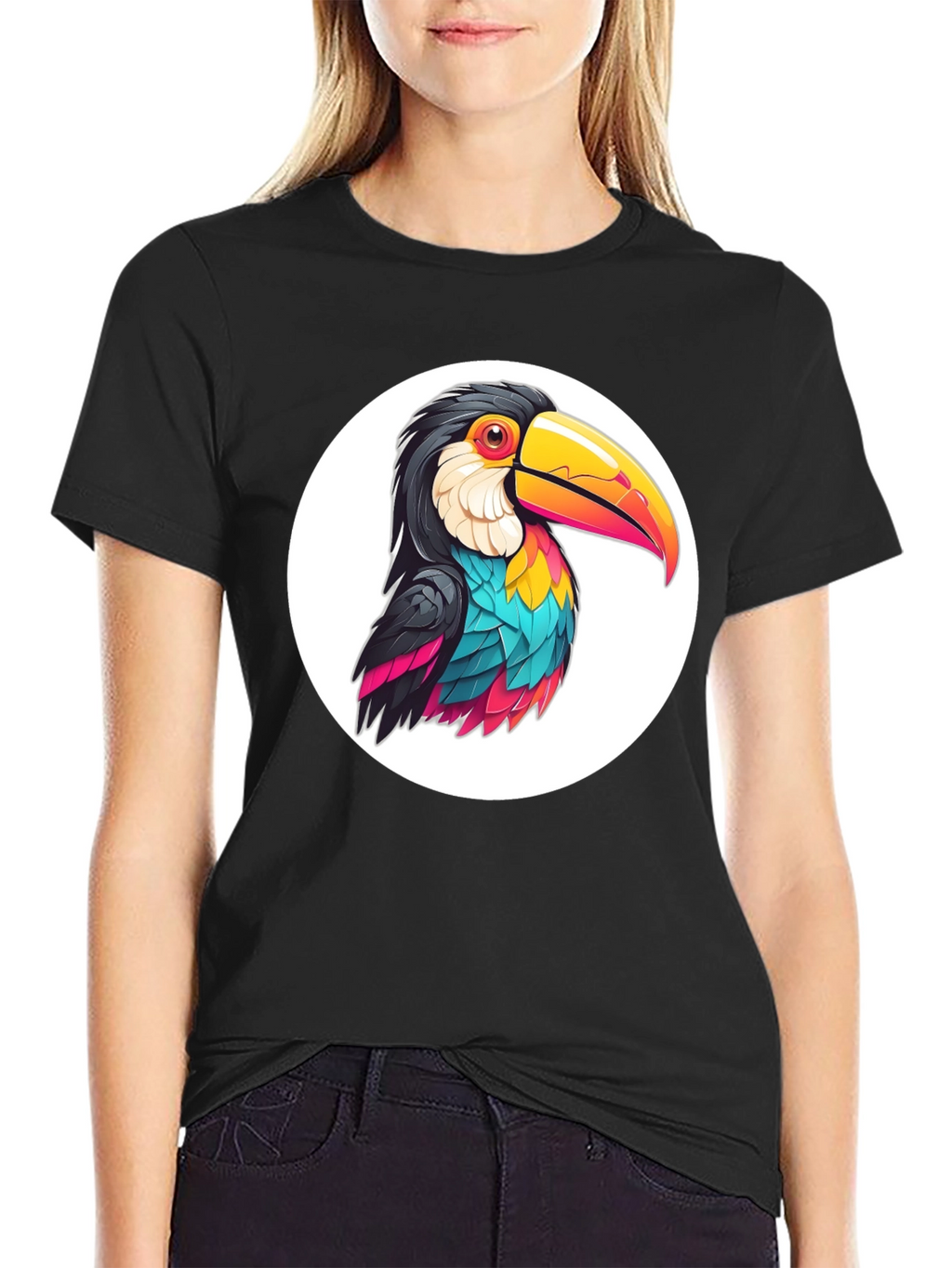 Toucan Graphic Tee - Black Casual T-Shirt