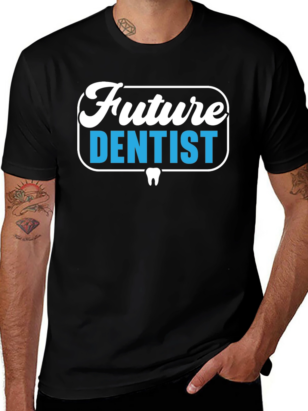 Future Dentist Graphic Tee - Black Cotton T-Shirt