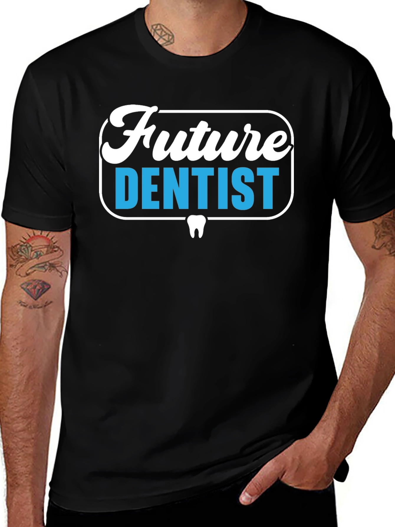 Future Dentist Graphic Tee - Black Cotton T-Shirt