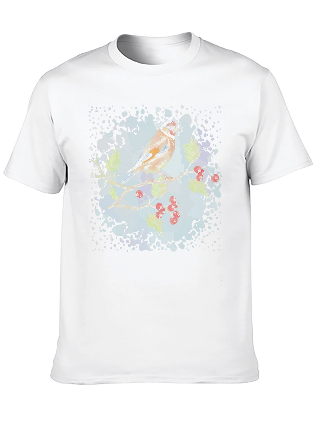 Goldfinch Bird Graphic Black T-Shirt