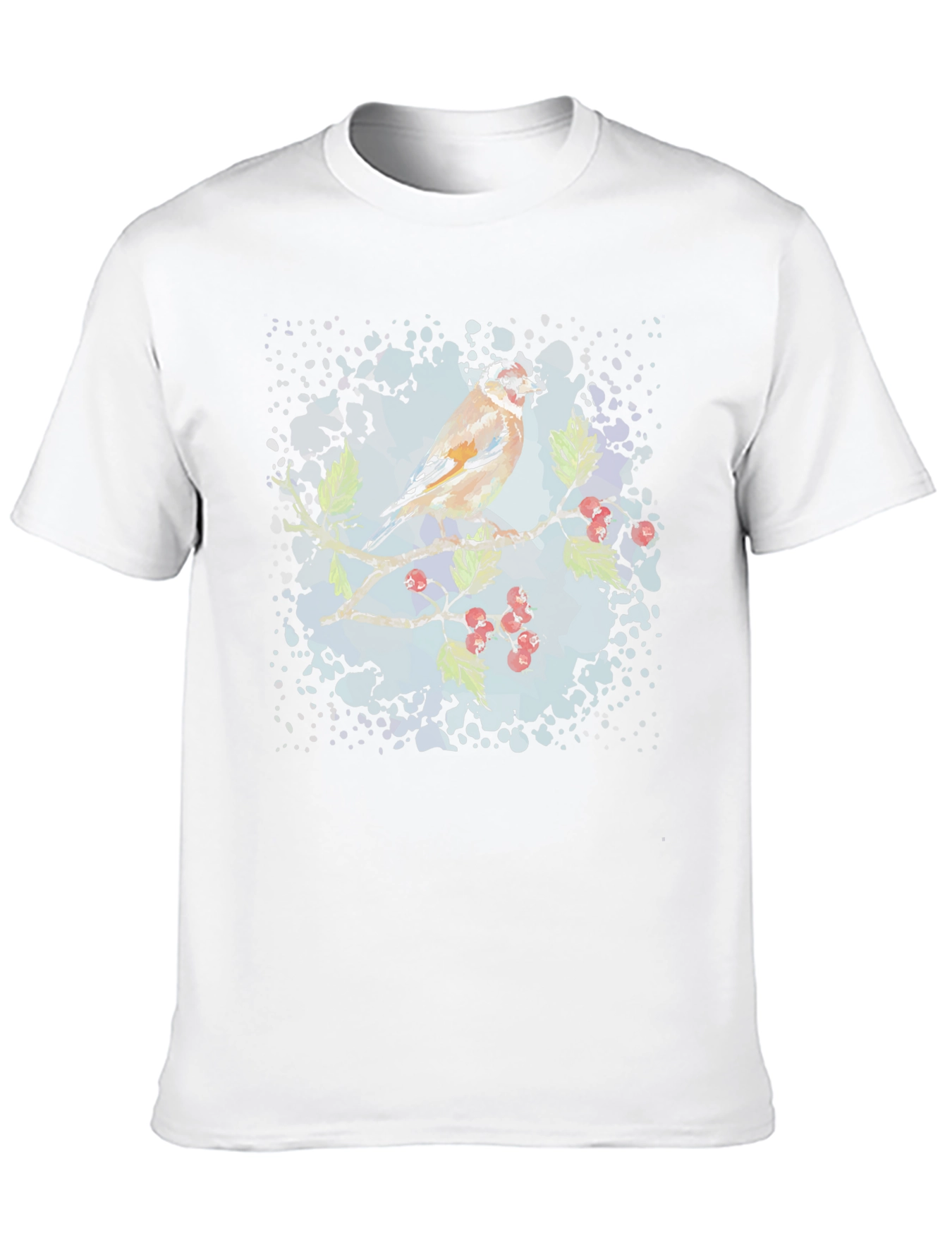 Goldfinch Bird Graphic Black T-Shirt