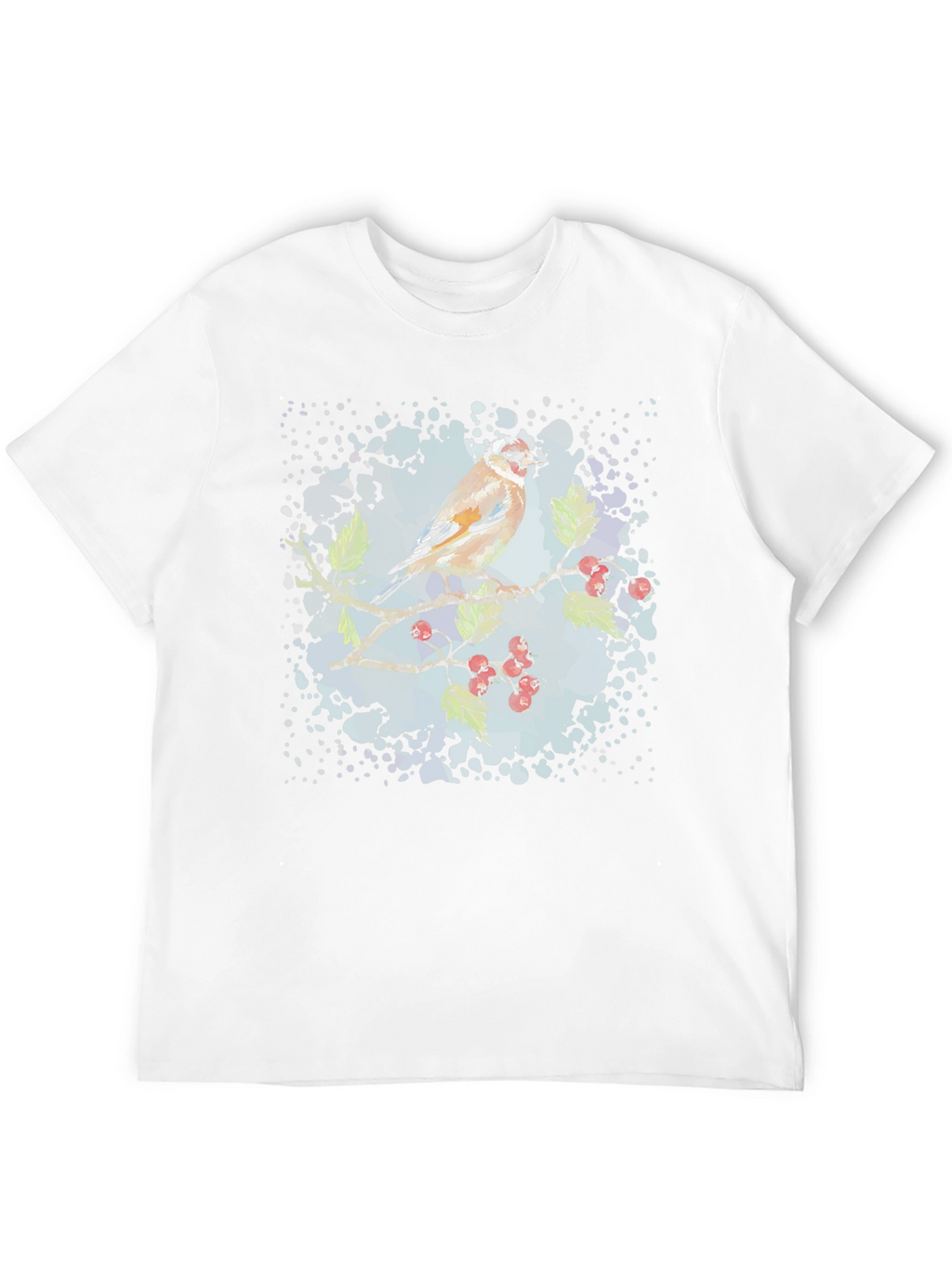 Goldfinch Bird Graphic Black T-Shirt