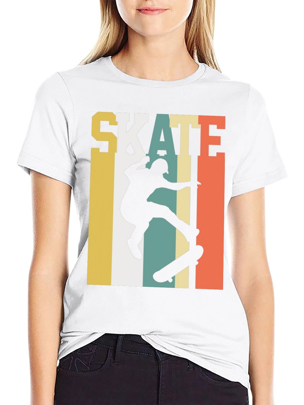 Retro Skateboarding Graphic Tee - Black