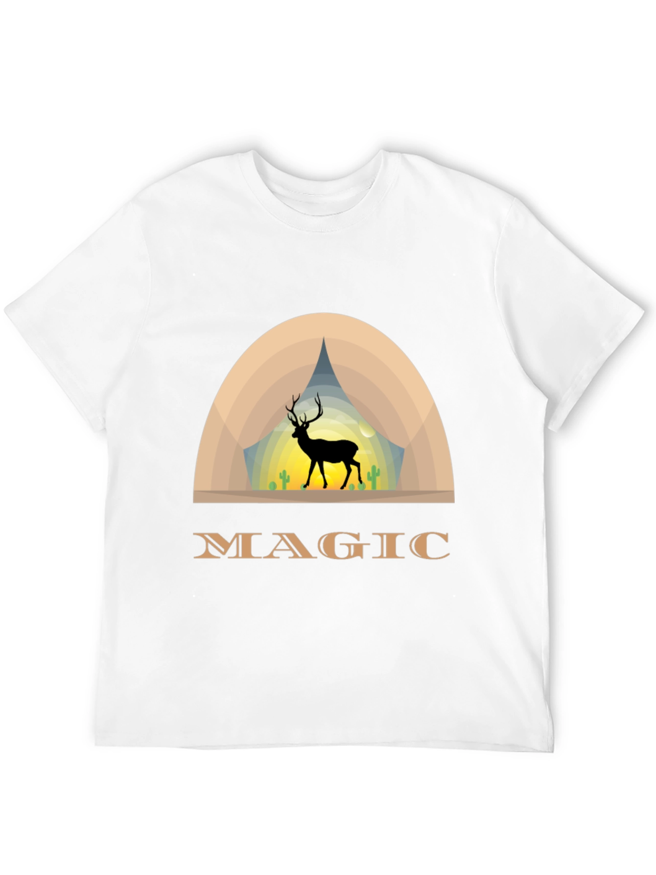 Magic Deer Graphic T-Shirt - Black