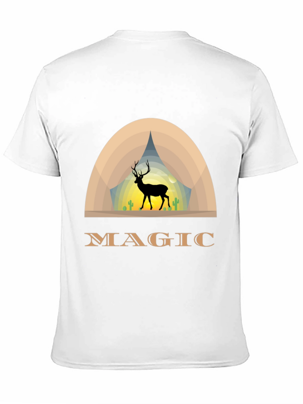 Magic Deer Graphic T-Shirt - Black