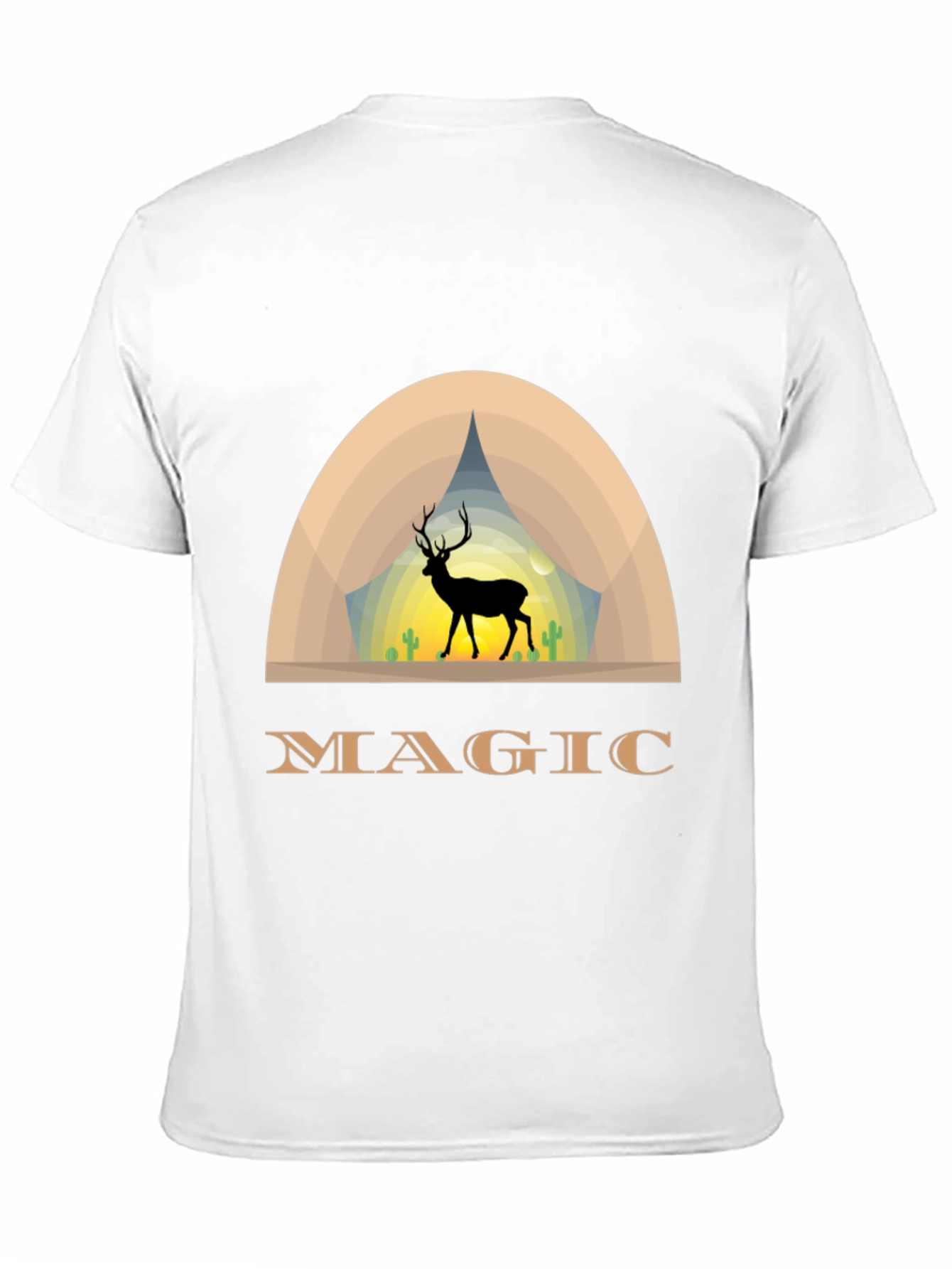 Magic Deer Graphic T-Shirt - Black