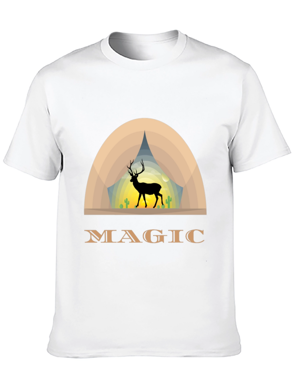 Magic Deer Graphic T-Shirt - Black