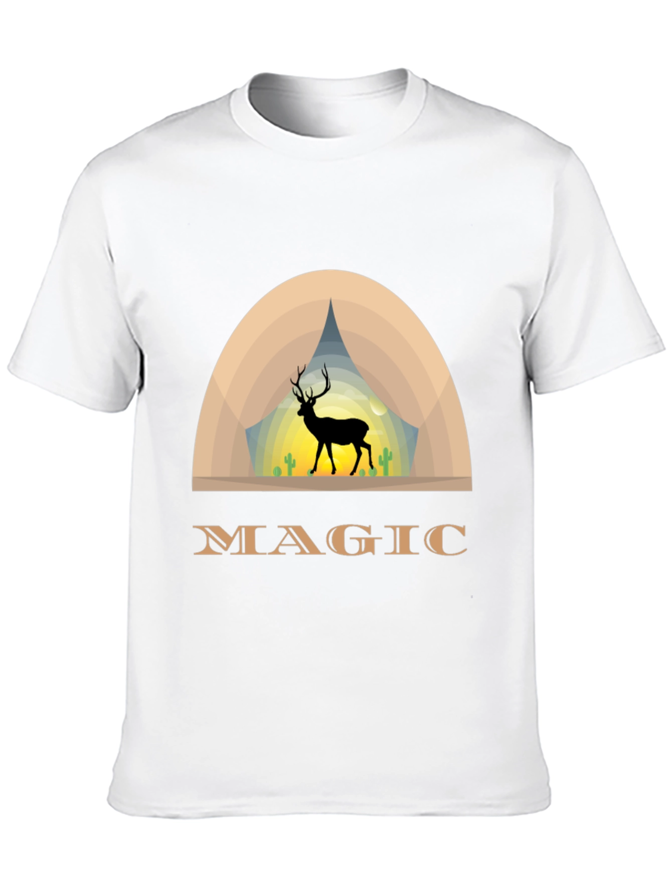 Magic Deer Graphic T-Shirt - Black