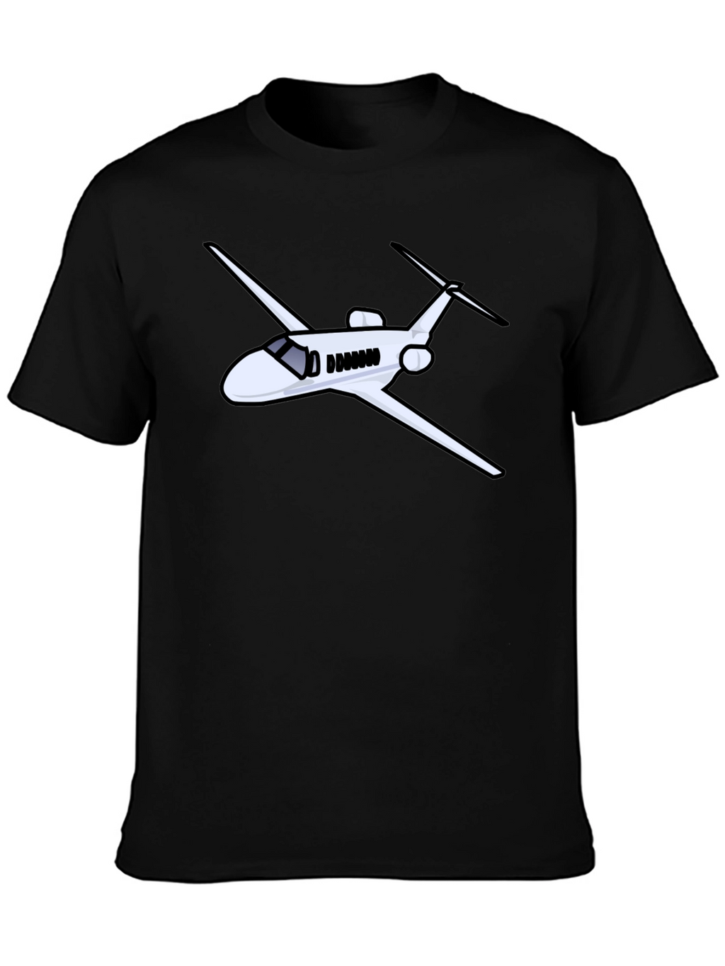 Airplane Graphic Black Tee - Pilot Gift