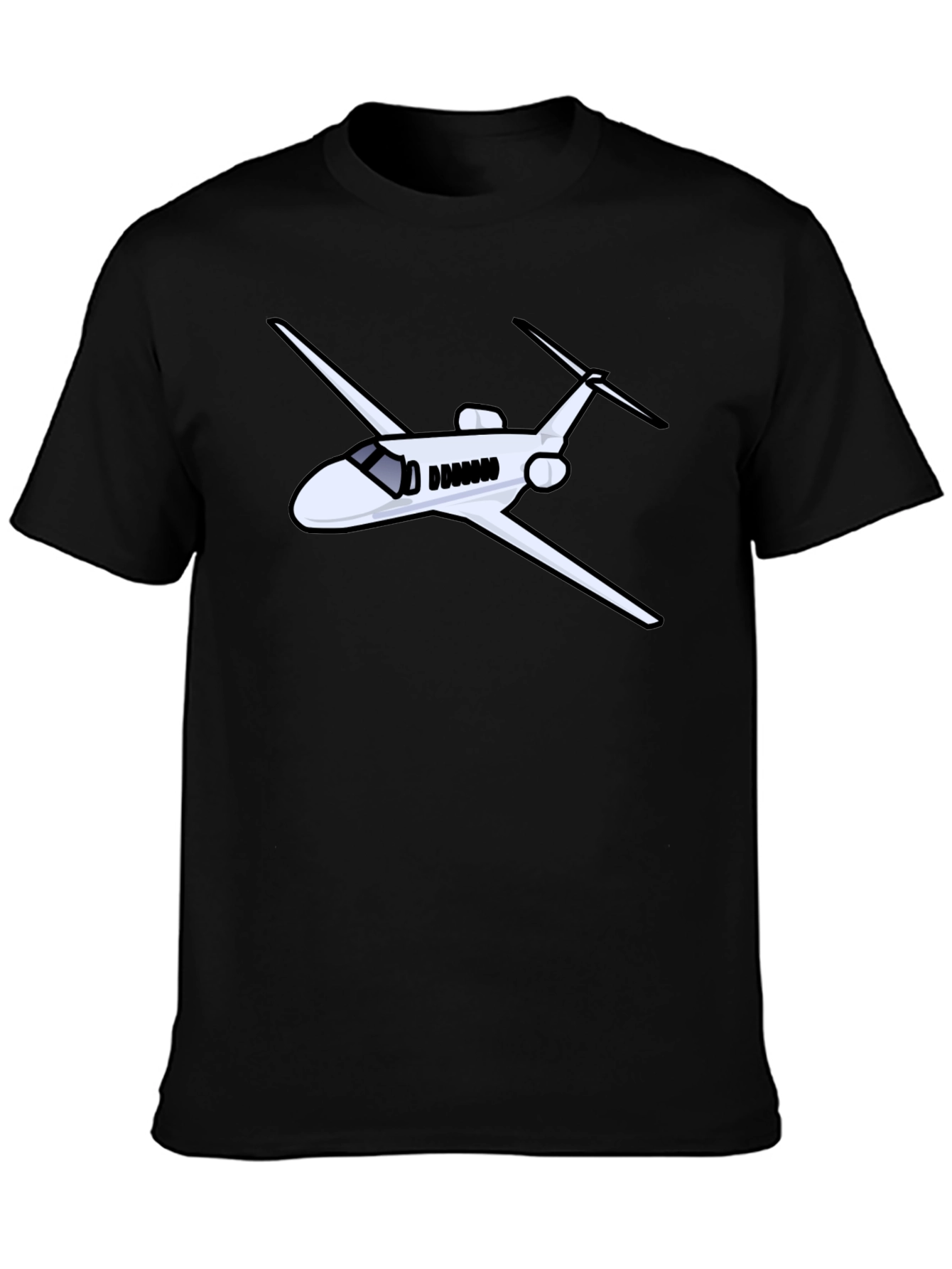 Airplane Graphic Black Tee - Pilot Gift