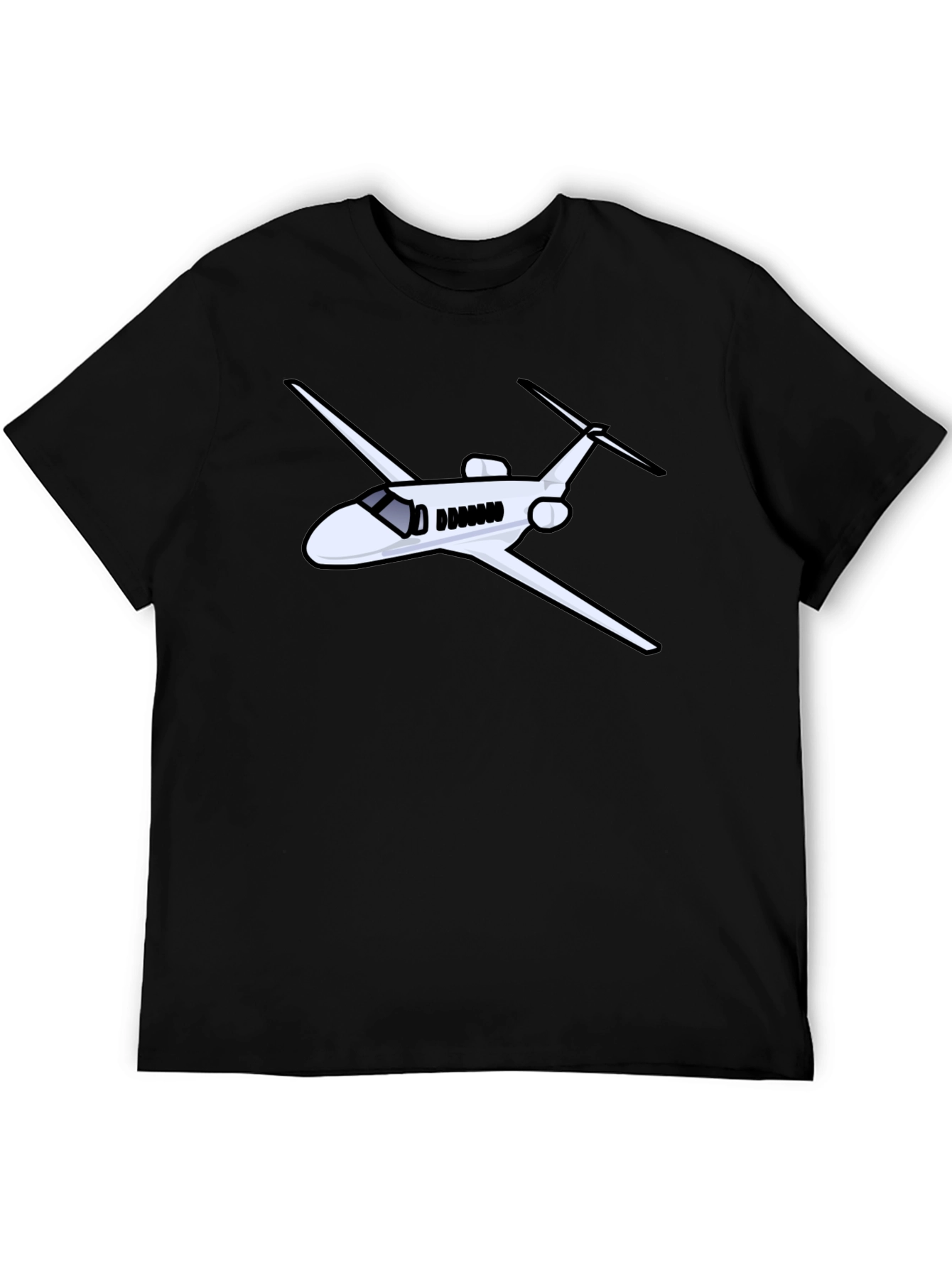 Airplane Graphic Black Tee - Pilot Gift