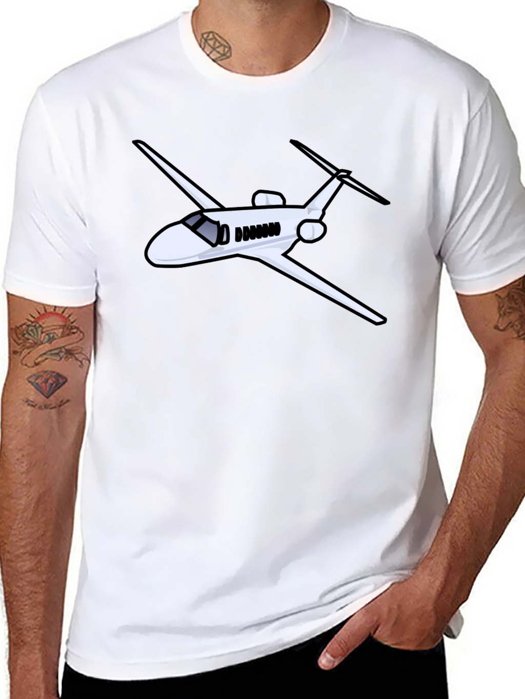 Airplane Graphic Black Tee - Pilot Gift
