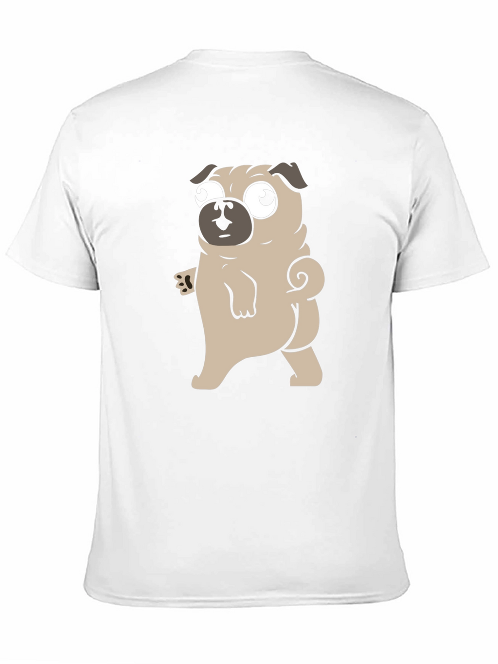 Cartoon Pug Graphic Black T-Shirt