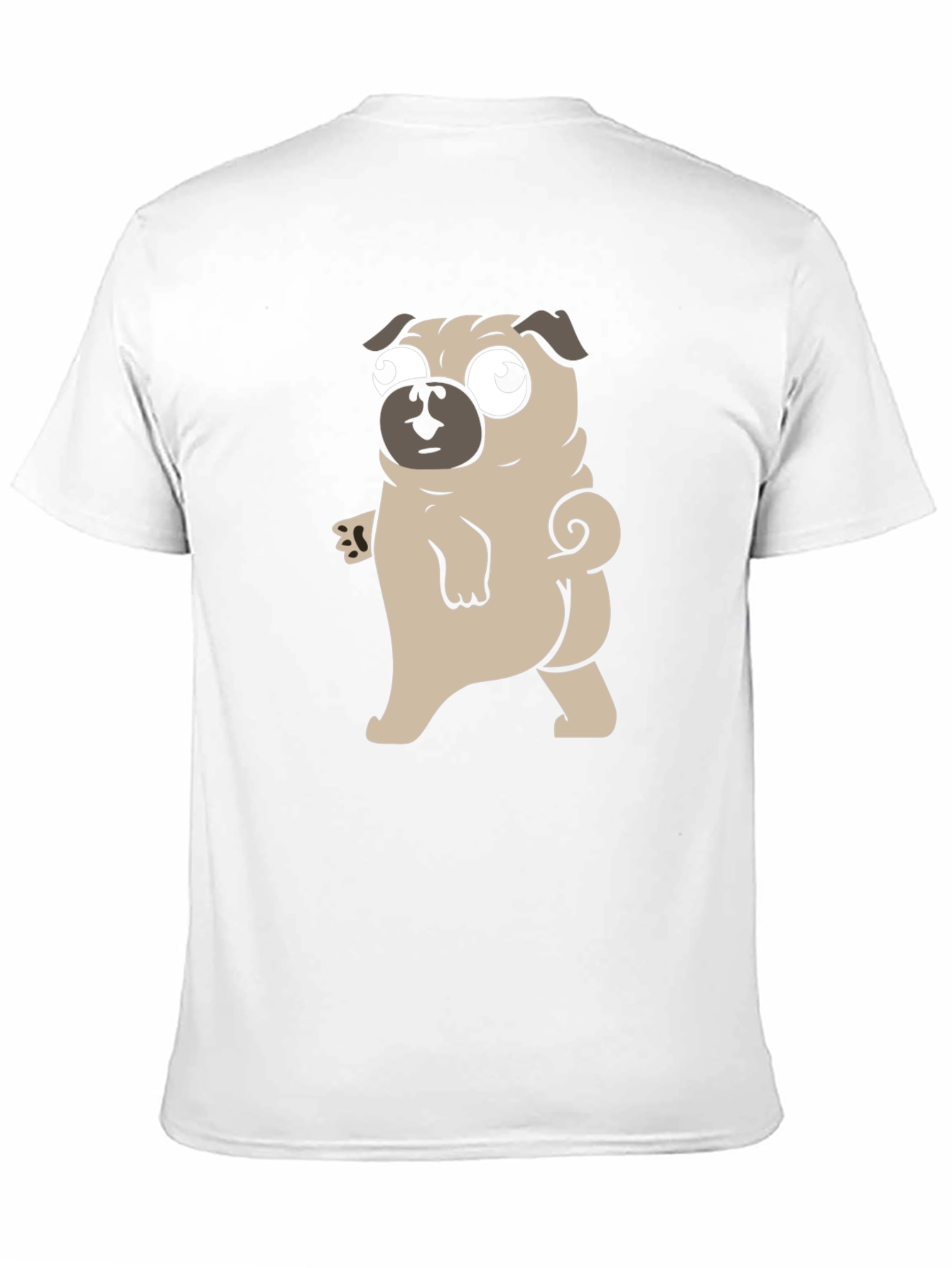 Cartoon Pug Graphic Black T-Shirt