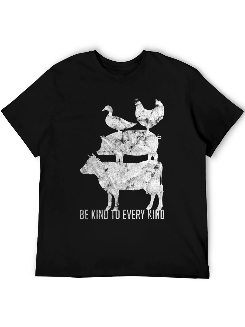 Be Kind Animal Stack Graphic Tee - Black