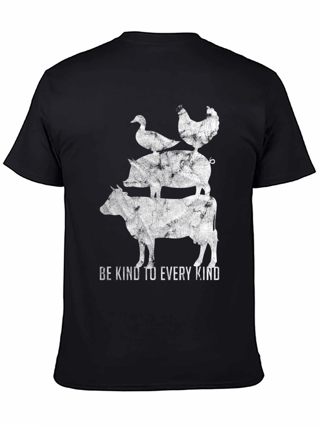 Be Kind Animal Stack Graphic Tee - Black
