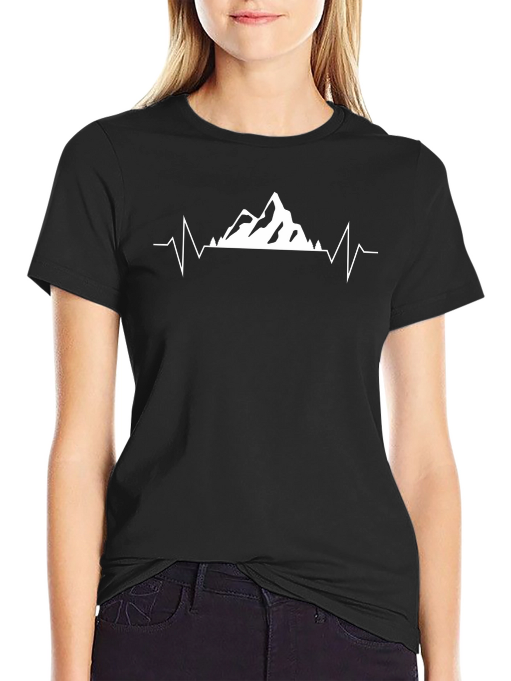 Mountain Heartbeat Graphic Tee - Black