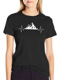 Mountain Heartbeat Graphic Tee - Black