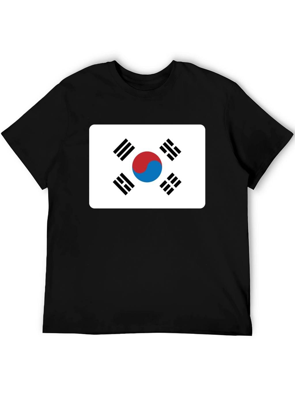Korean Flag T-Shirt - Black Crew Neck Tee