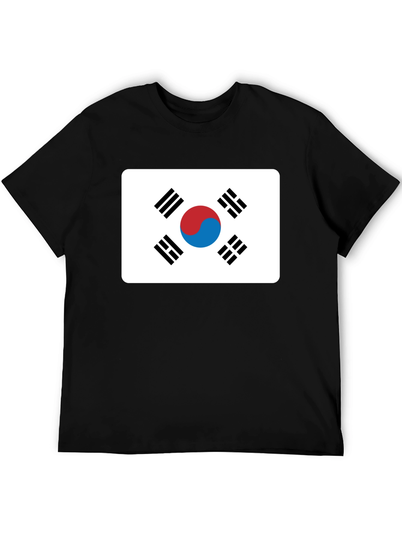 Korean Flag T-Shirt - Black Crew Neck Tee