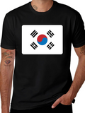 Korean Flag T-Shirt - Black Crew Neck Tee