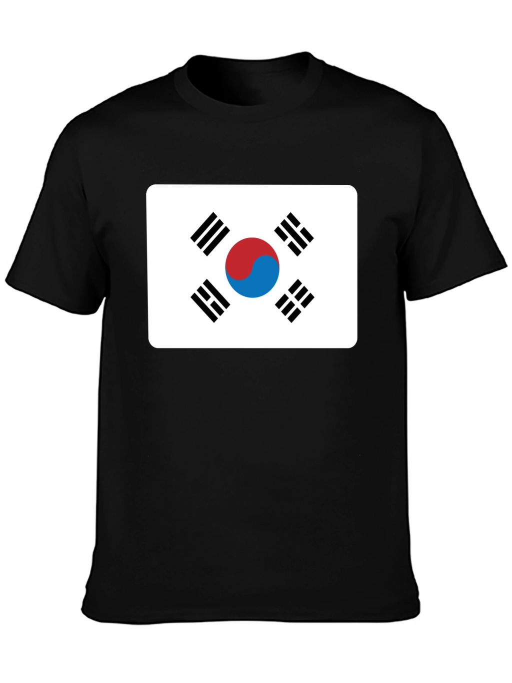 Korean Flag T-Shirt - Black Crew Neck Tee