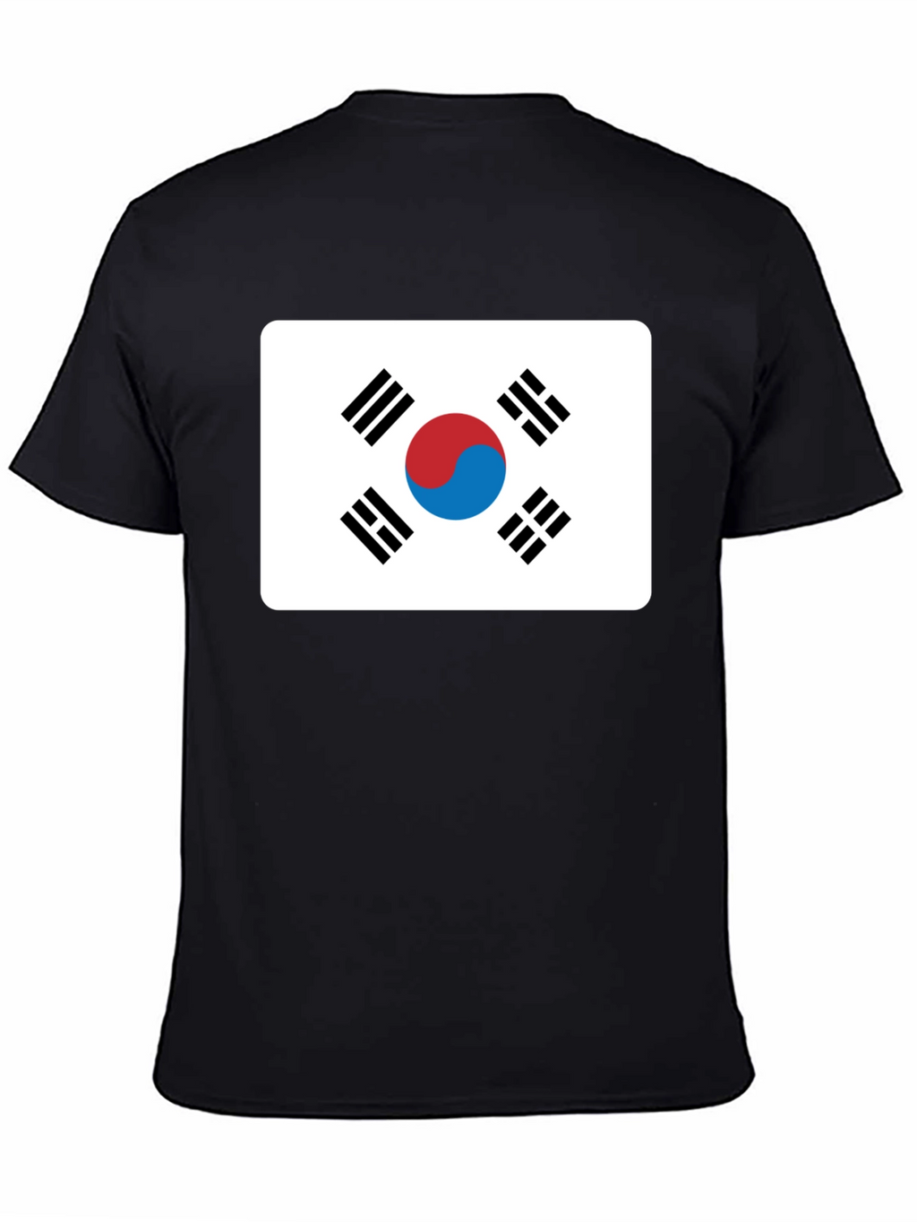 Korean Flag T-Shirt - Black Crew Neck Tee