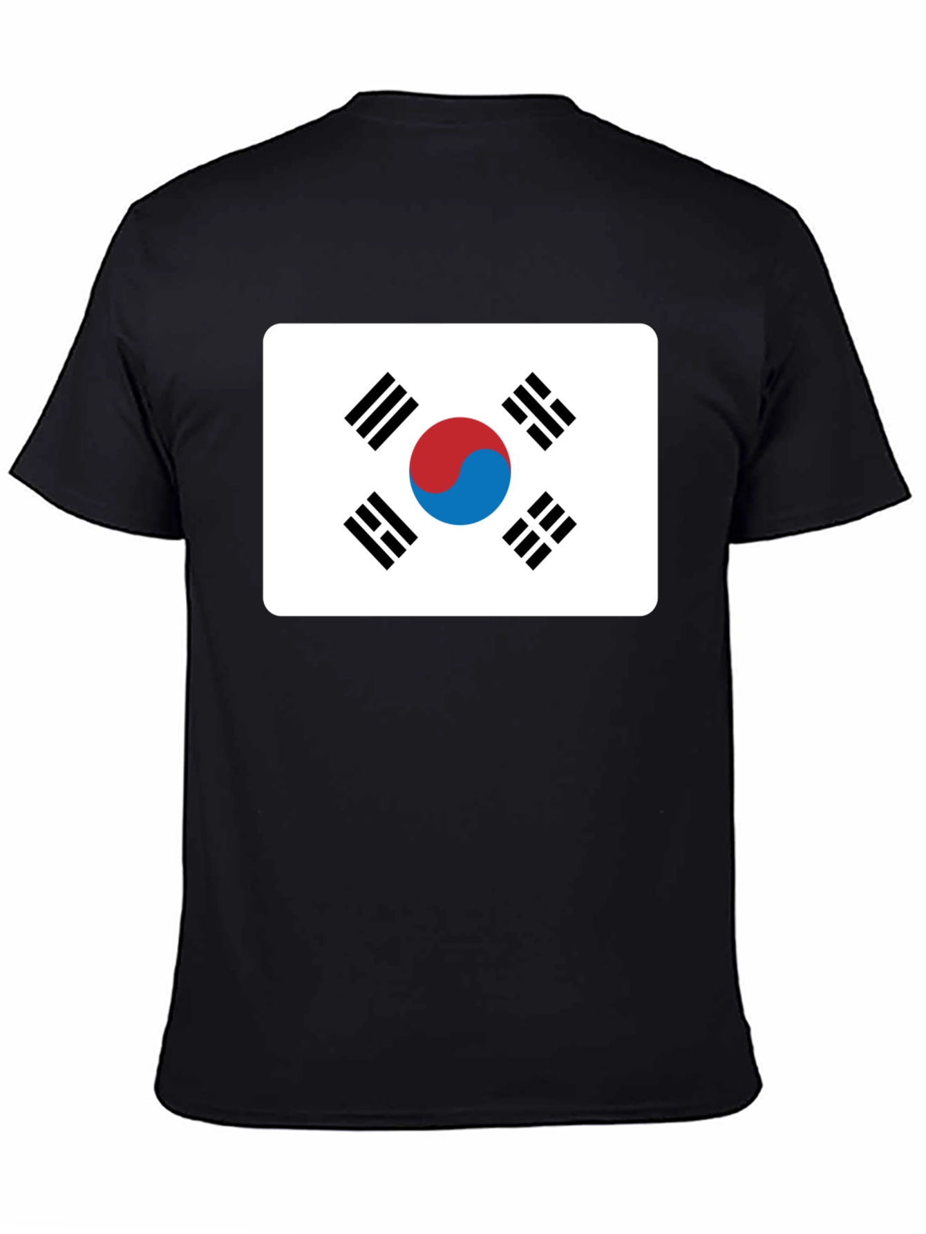 Korean Flag T-Shirt - Black Crew Neck Tee