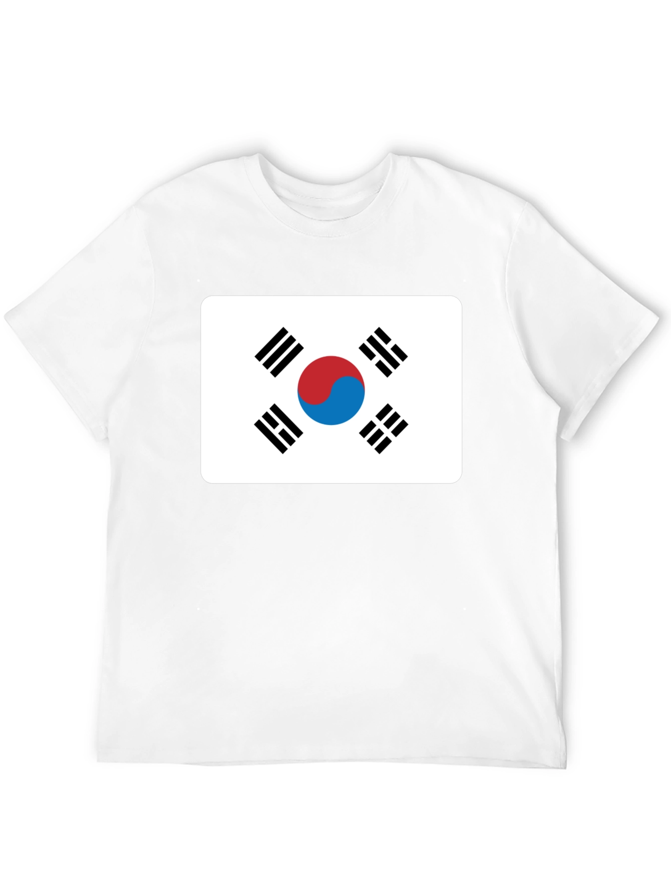Korean Flag T-Shirt - Black Crew Neck Tee