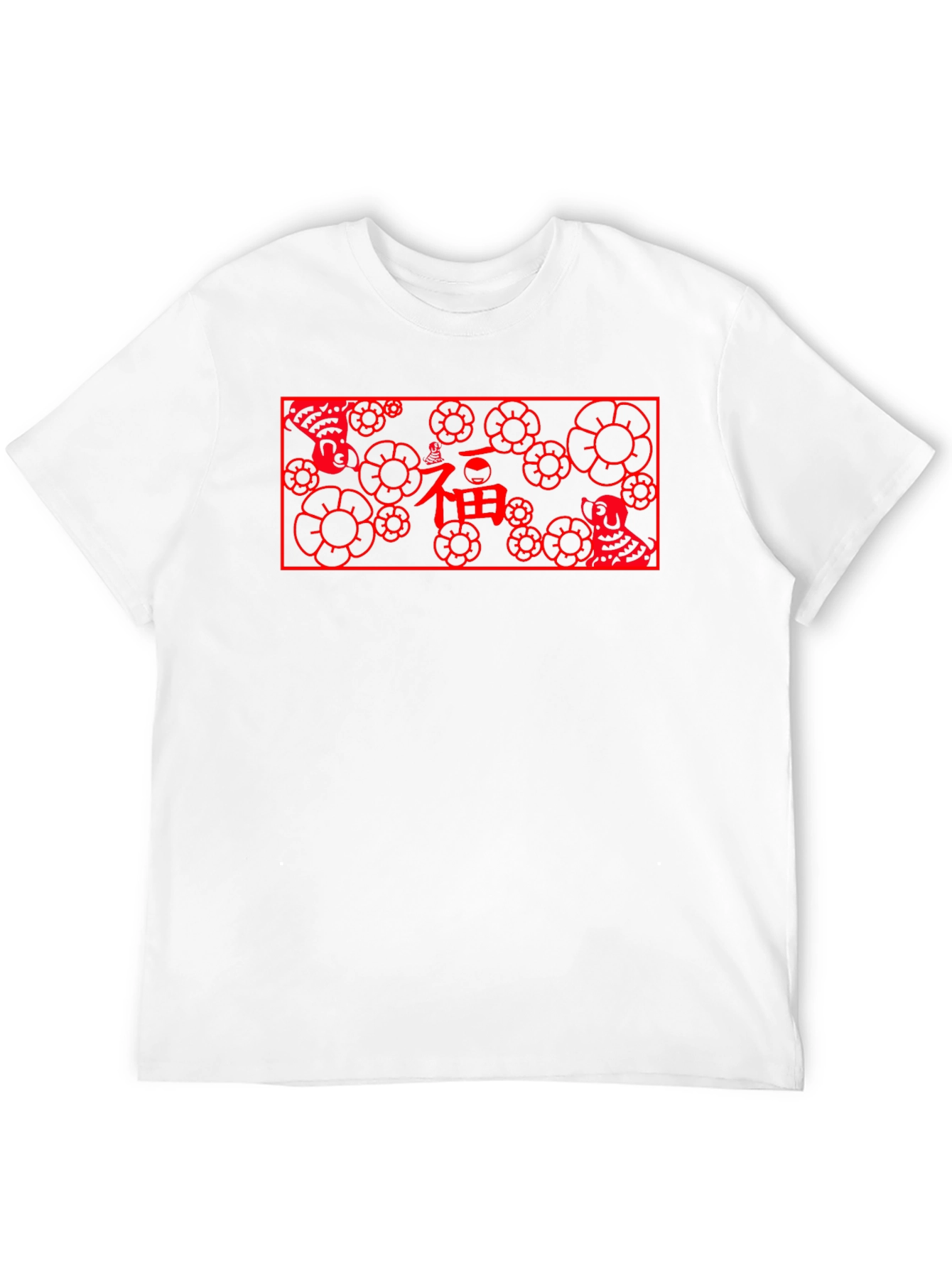 Lucky Dog Floral Graphic Tee - Black