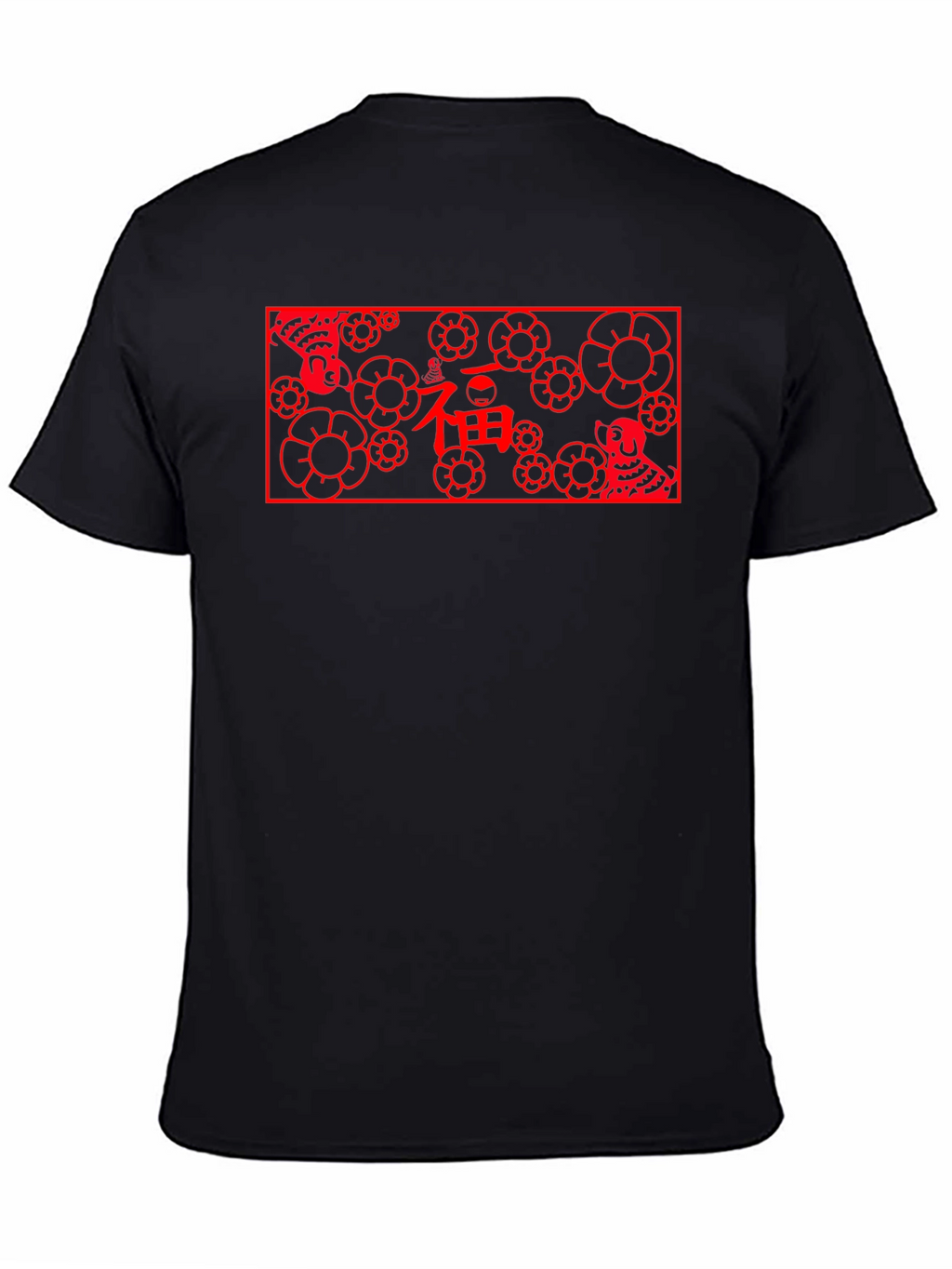 Lucky Dog Floral Graphic Tee - Black