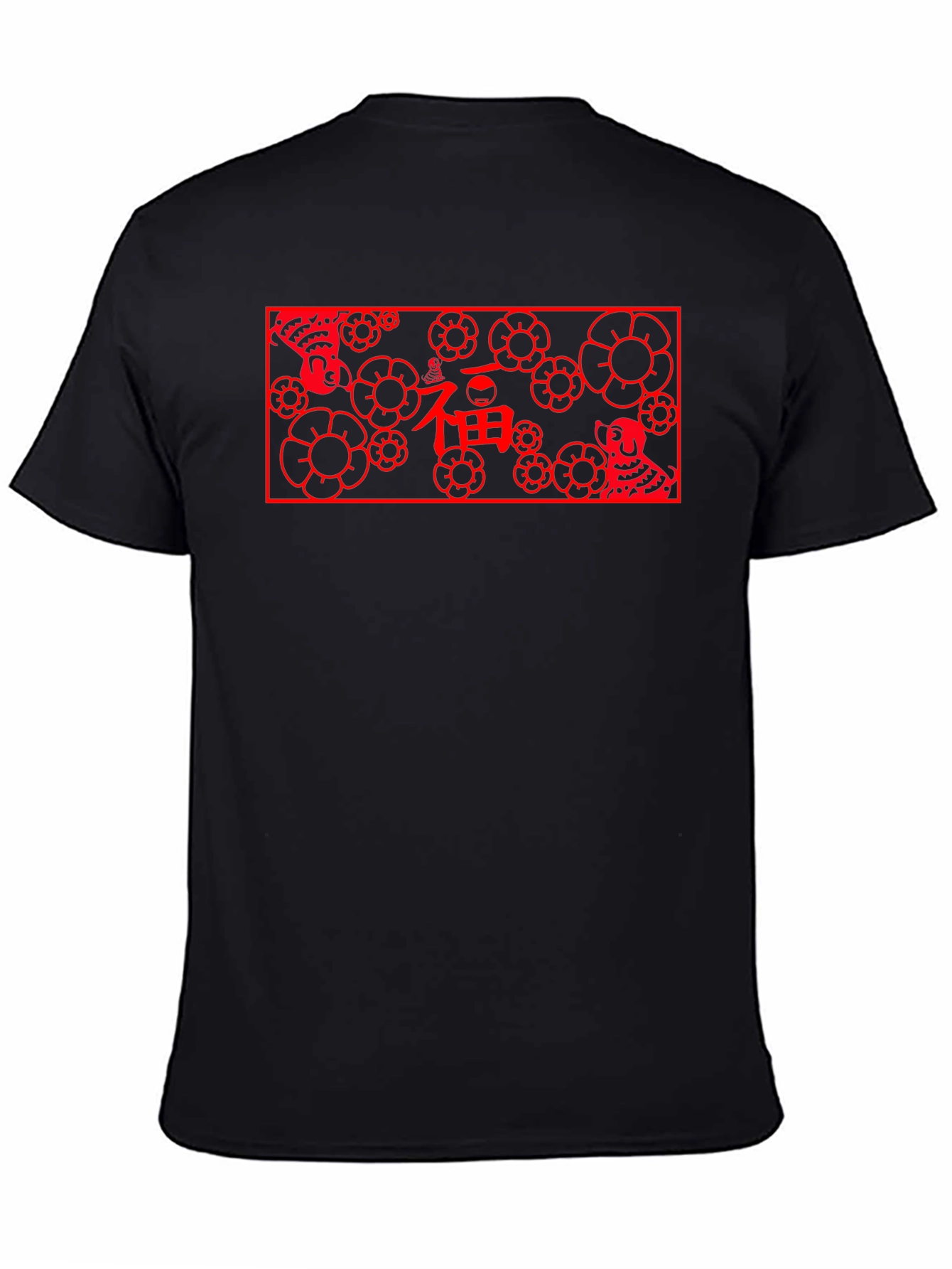 Lucky Dog Floral Graphic Tee - Black