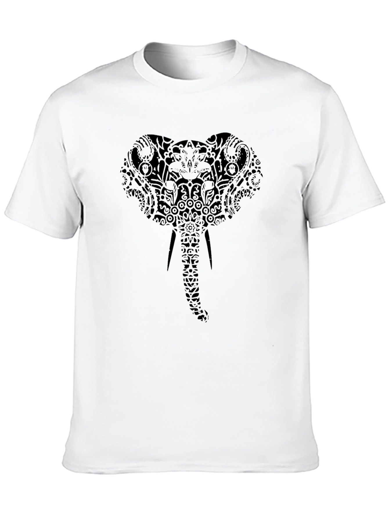 Elephant Mandala Graphic Black T-Shirt