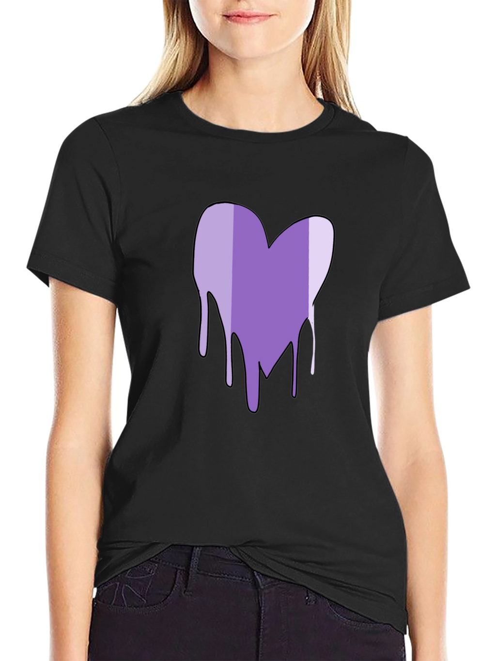 Purple Heart Drip Graphic T-Shirt