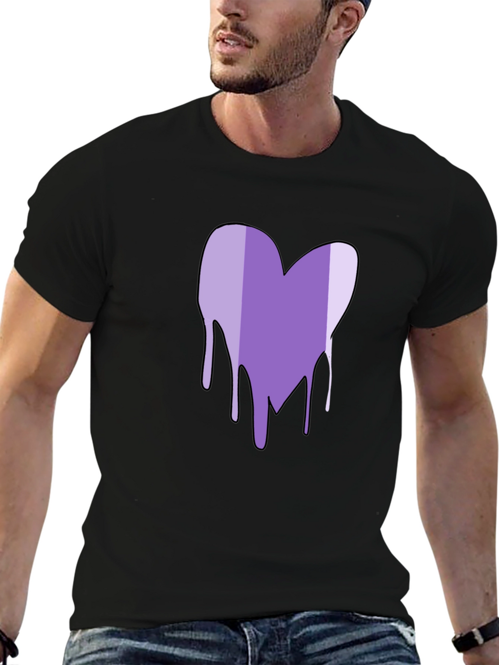 Purple Heart Drip Graphic T-Shirt