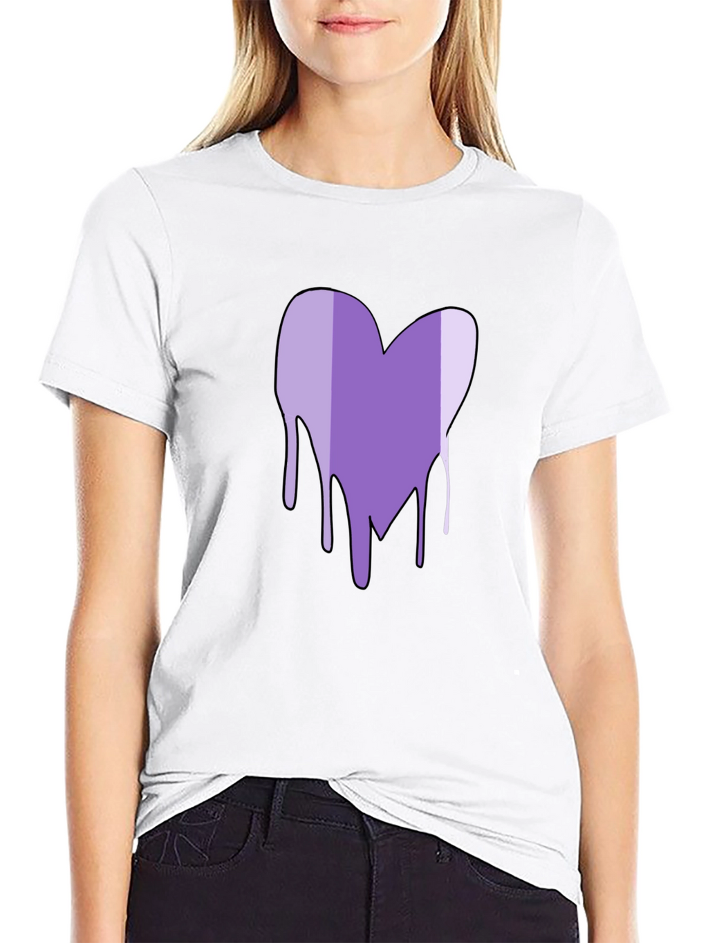Purple Heart Drip Graphic T-Shirt