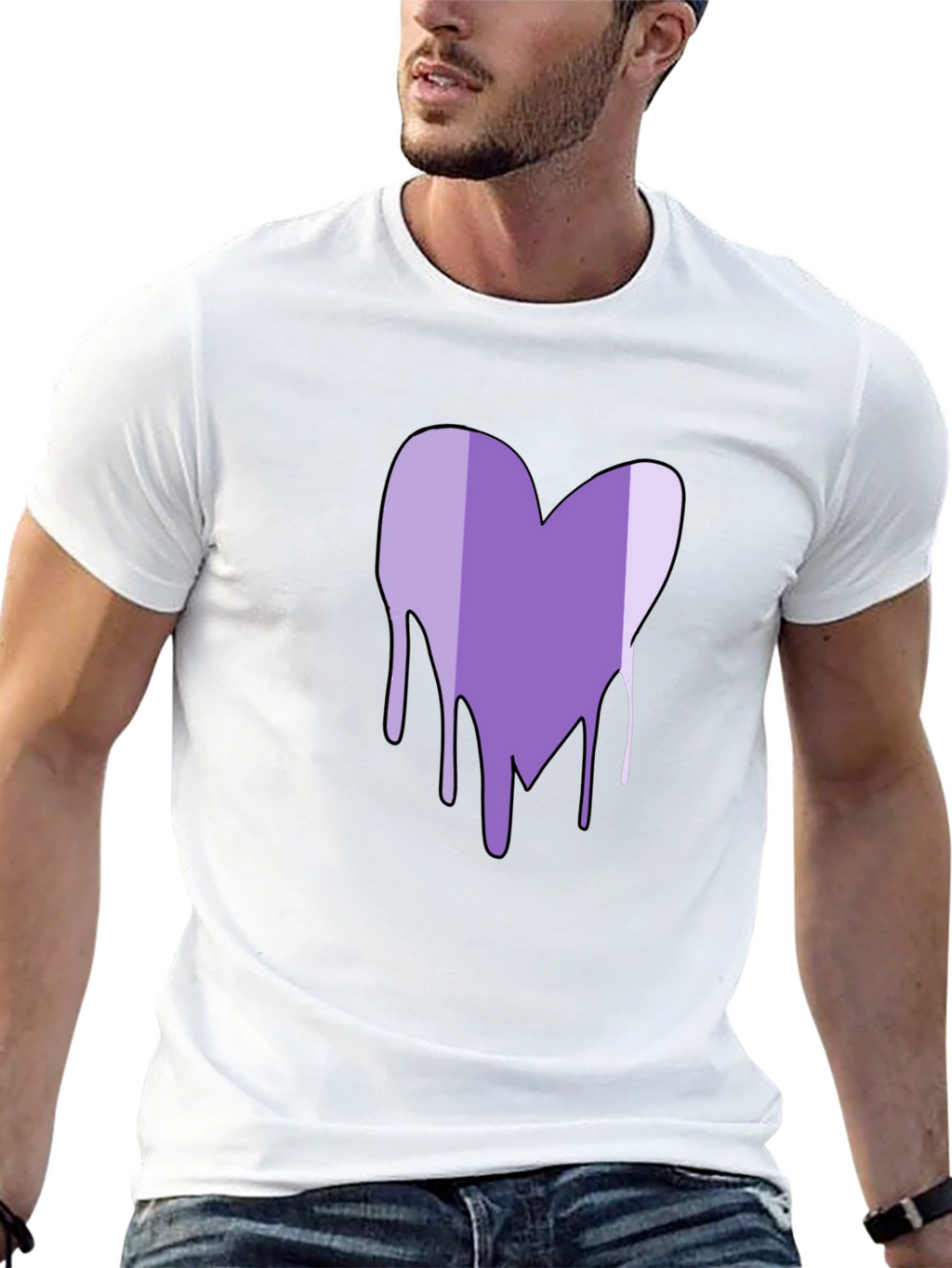 Purple Heart Drip Graphic T-Shirt