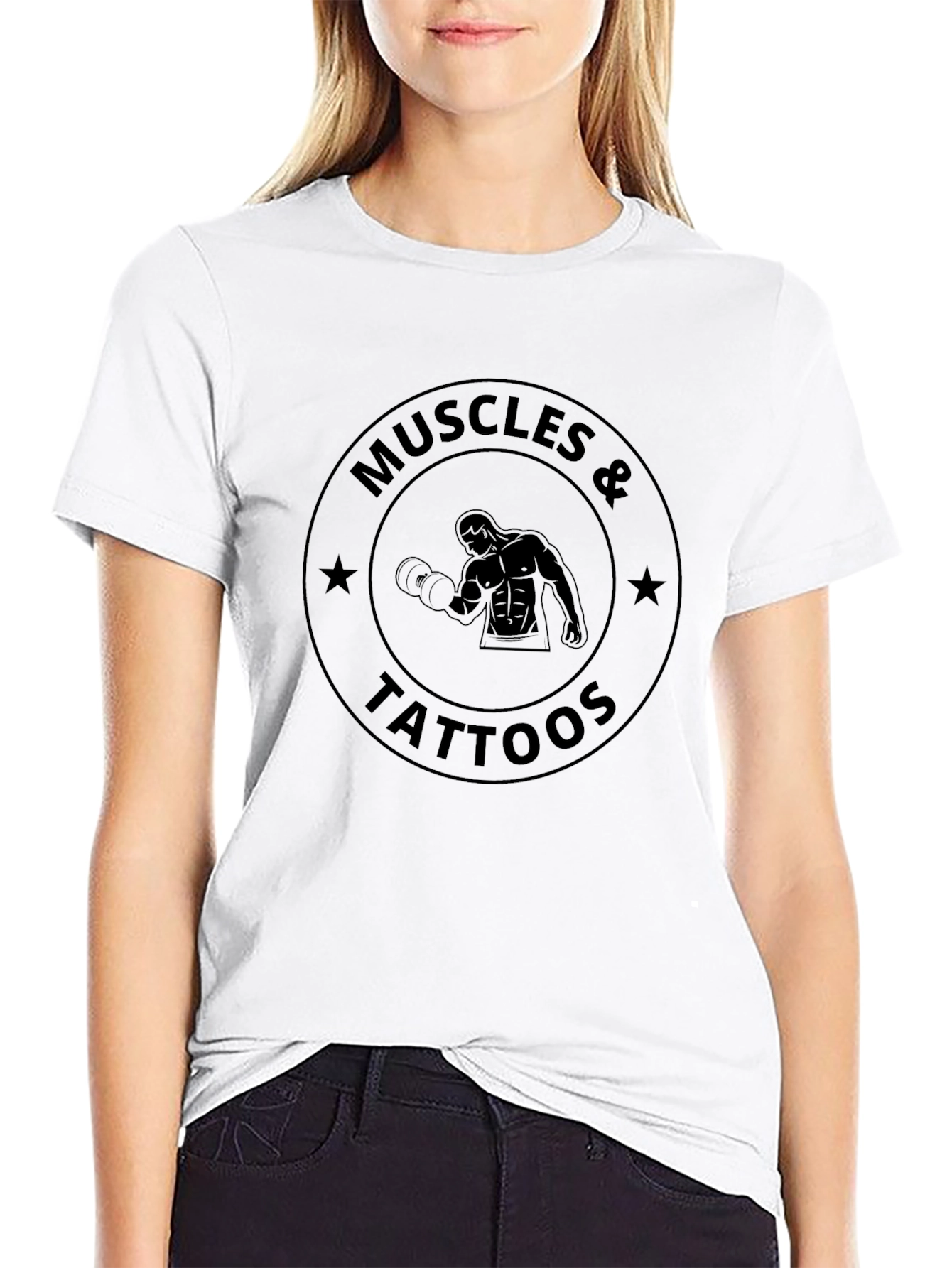 Muscles & Tattoos Graphic T-Shirt - Black