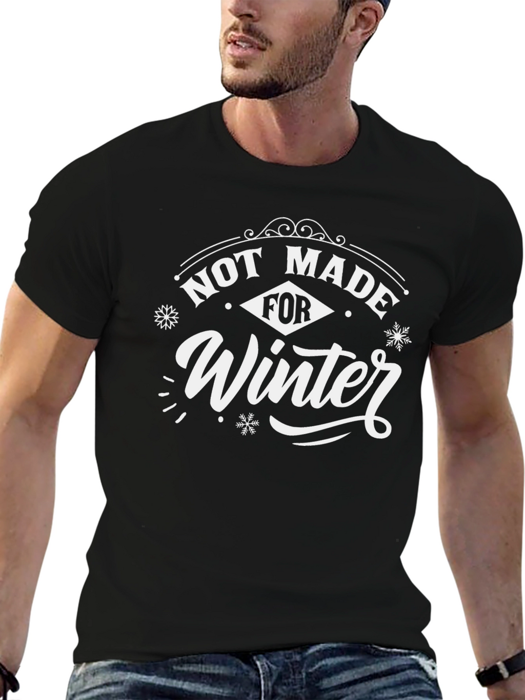 Not Made for Winter Black Graphic T-Shirt