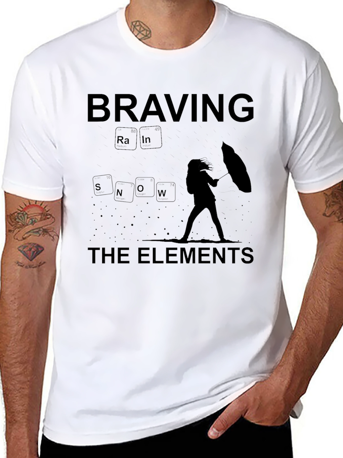 Braving the Elements T-Shirt: Rain or Snow