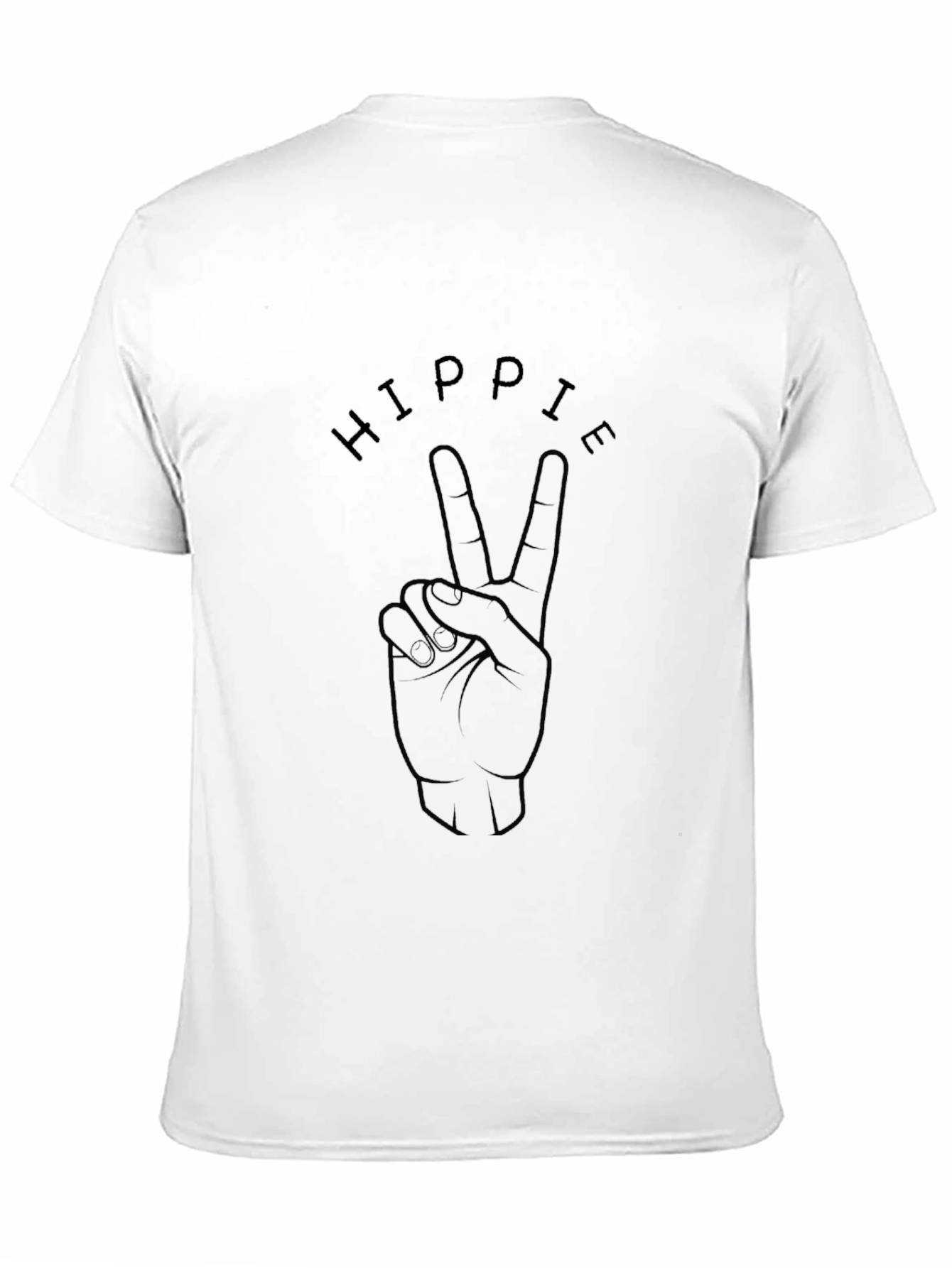 Hippie Peace Sign Black Graphic T-Shirt