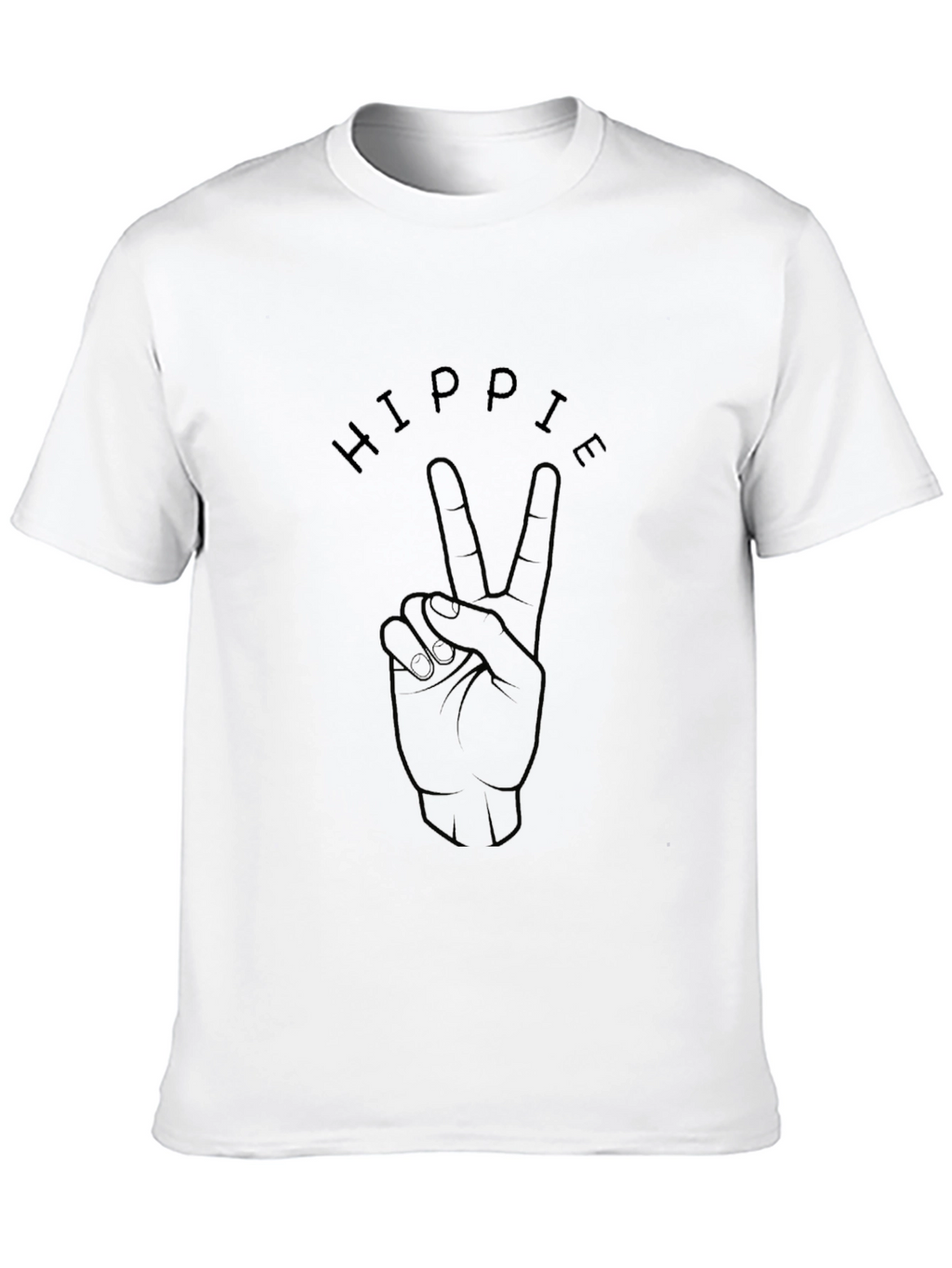 Hippie Peace Sign Black Graphic T-Shirt