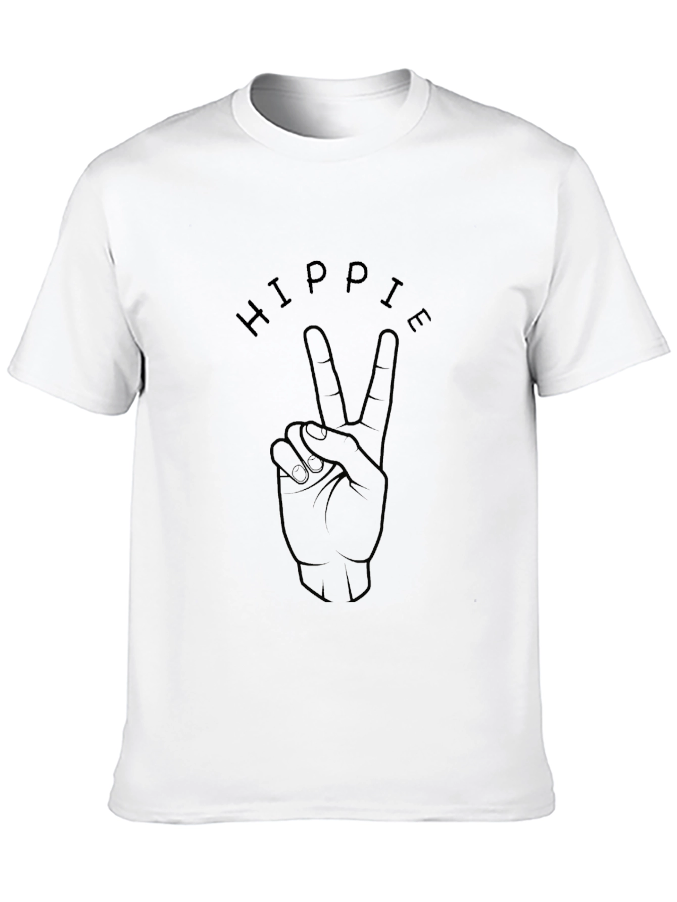 Hippie Peace Sign Black Graphic T-Shirt