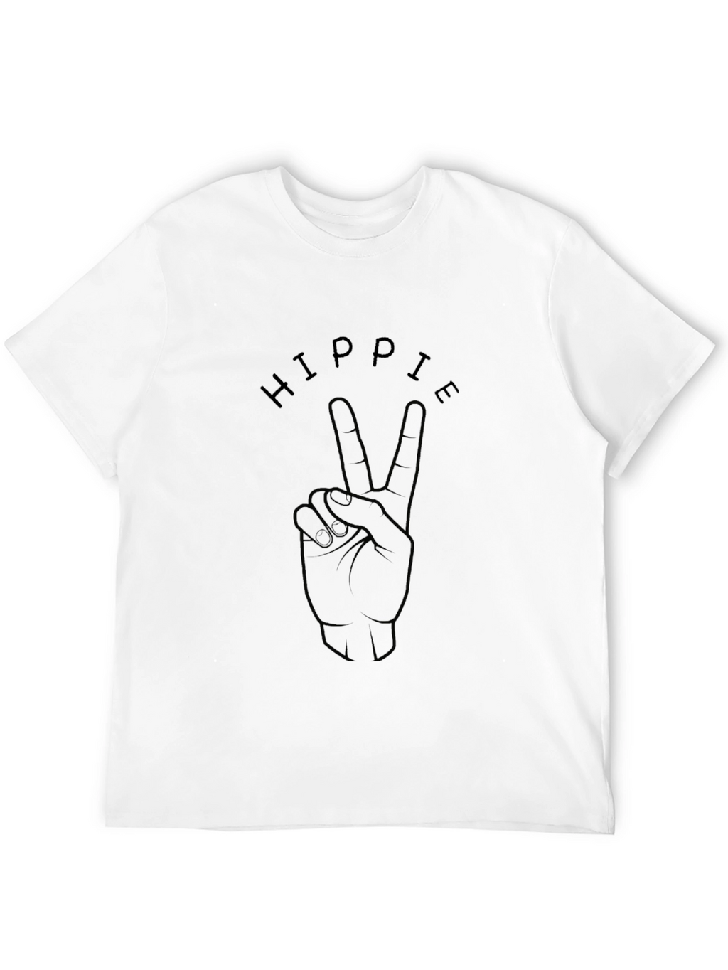 Hippie Peace Sign Black Graphic T-Shirt