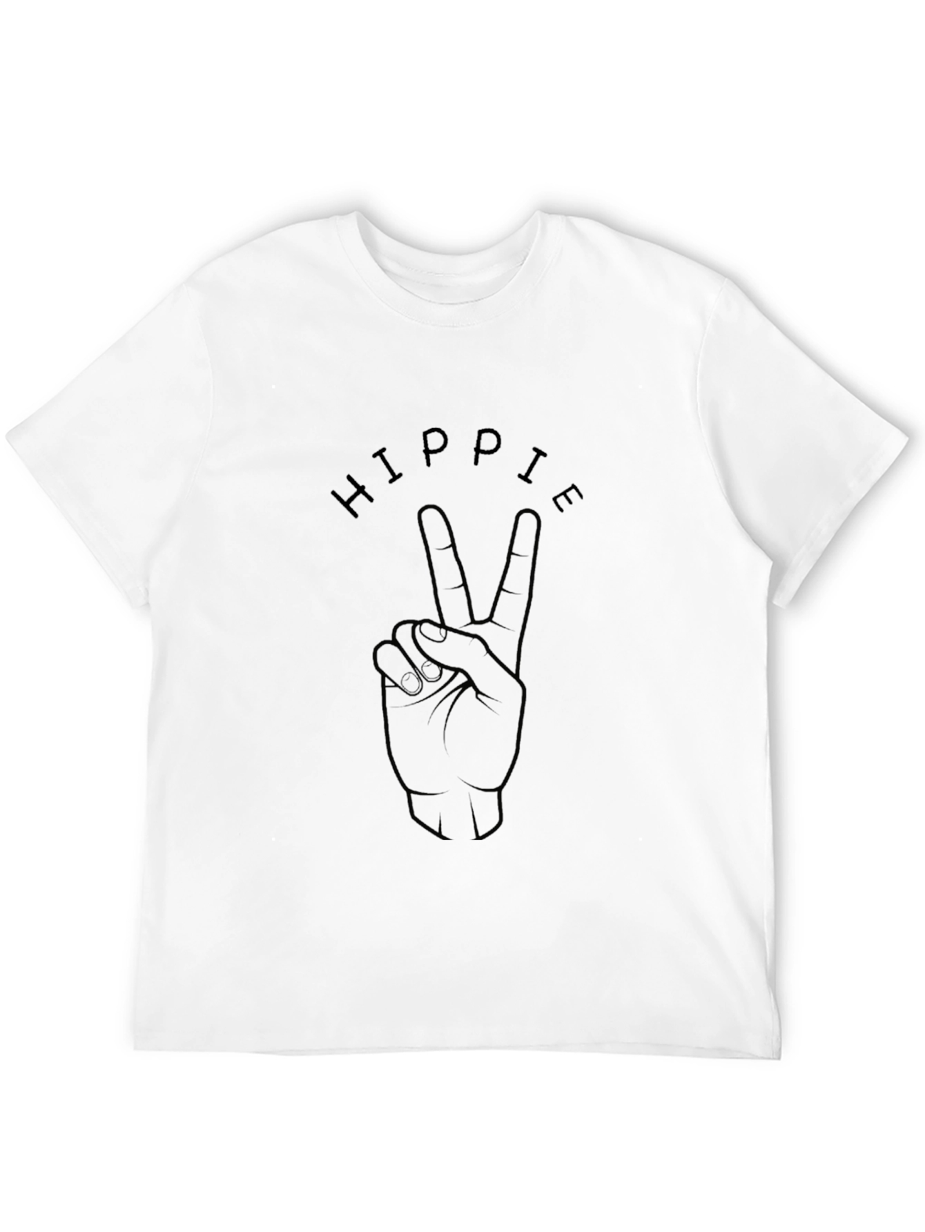 Hippie Peace Sign Black Graphic T-Shirt