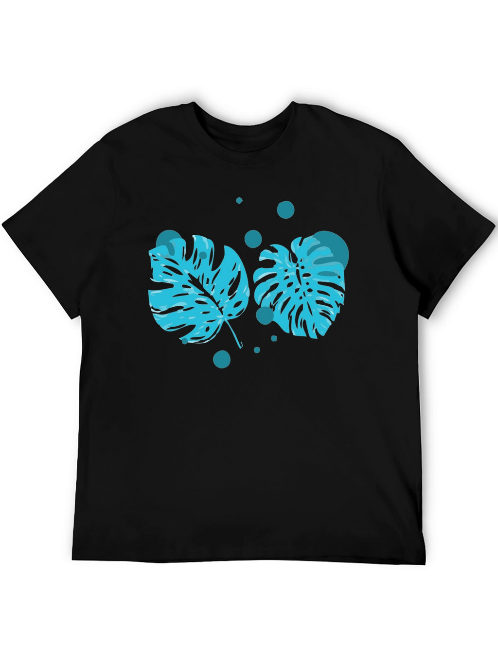 Tropical Leaf Graphic Tee - Black T-Shirt
