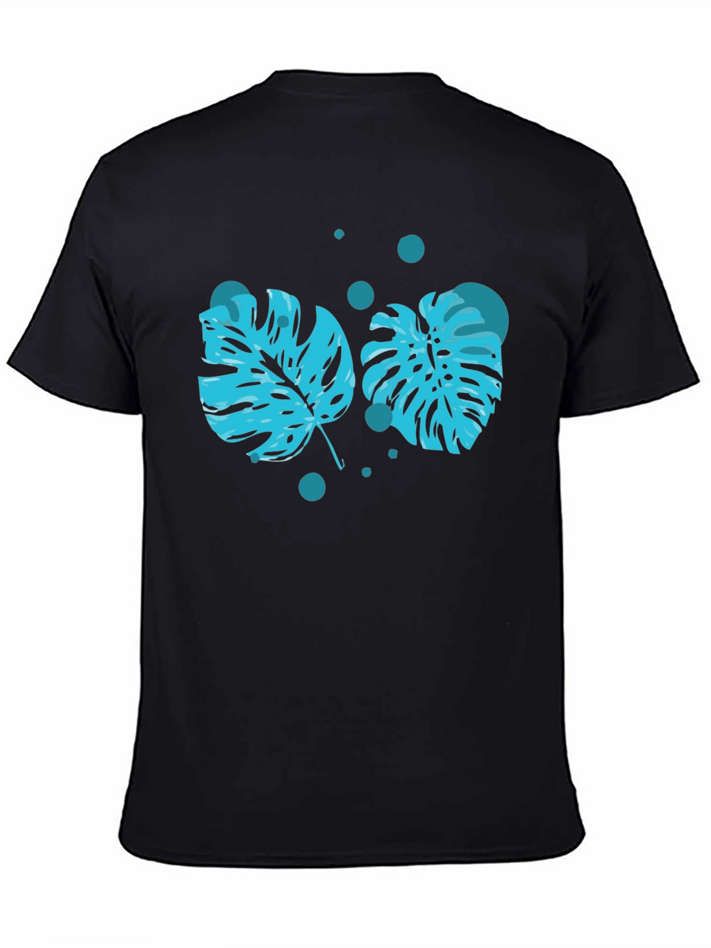 Tropical Leaf Graphic Tee - Black T-Shirt