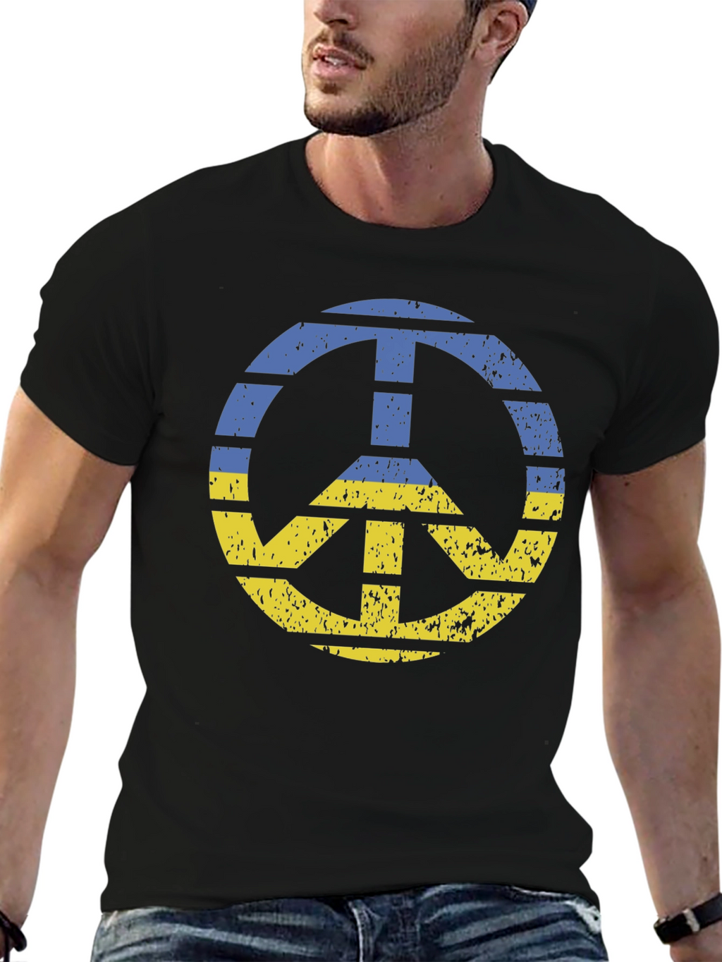 Ukraine Peace Sign Graphic T-Shirt