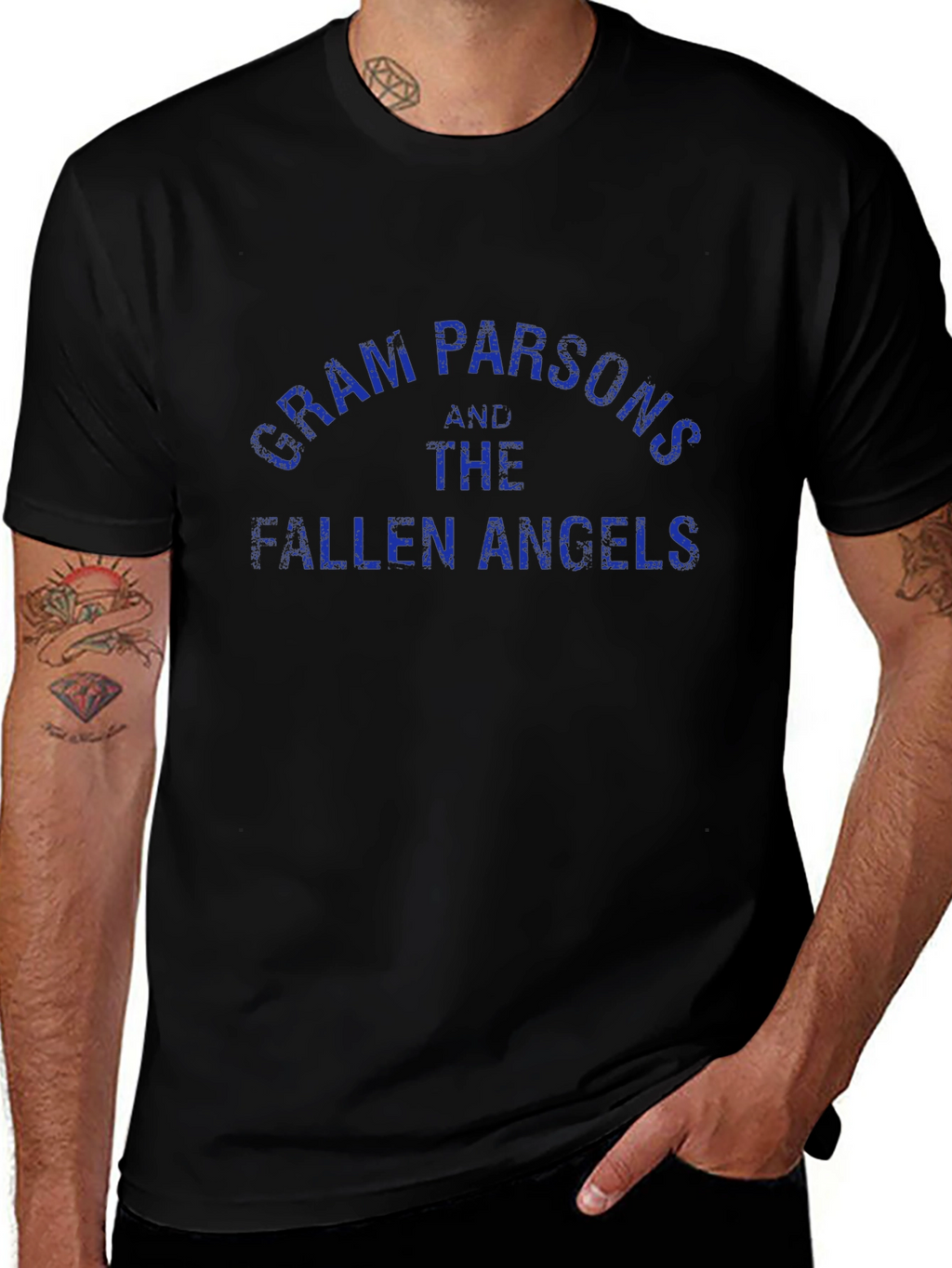 Gram Parsons & The Fallen Angels Black T-Shirt