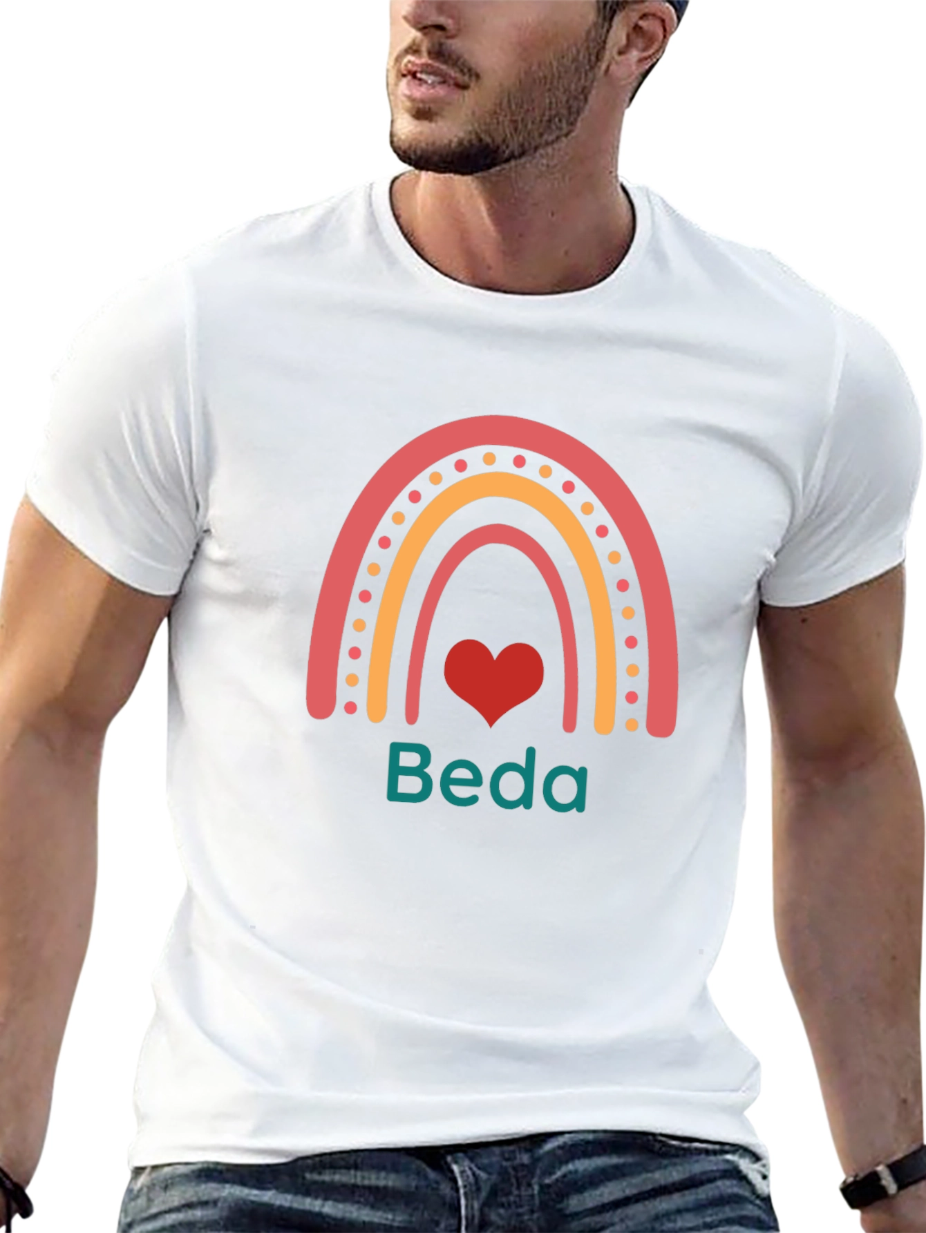 Rainbow Heart Personalized T-Shirt